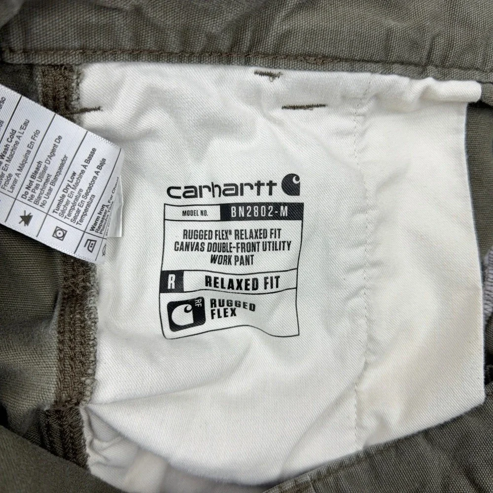 Carhartt Pants Mens 38x30 Gray Rugged Flex Double Front Utility Canvas Work - Picture 4 of 13